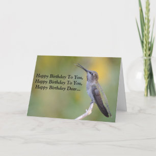 Chanter Bonne Carte de Colibri Anniversaire