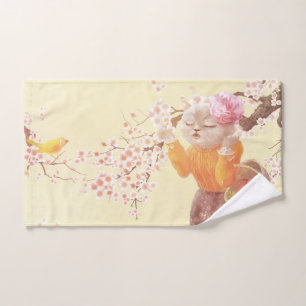 Chanter Chat avec panier à fleurs