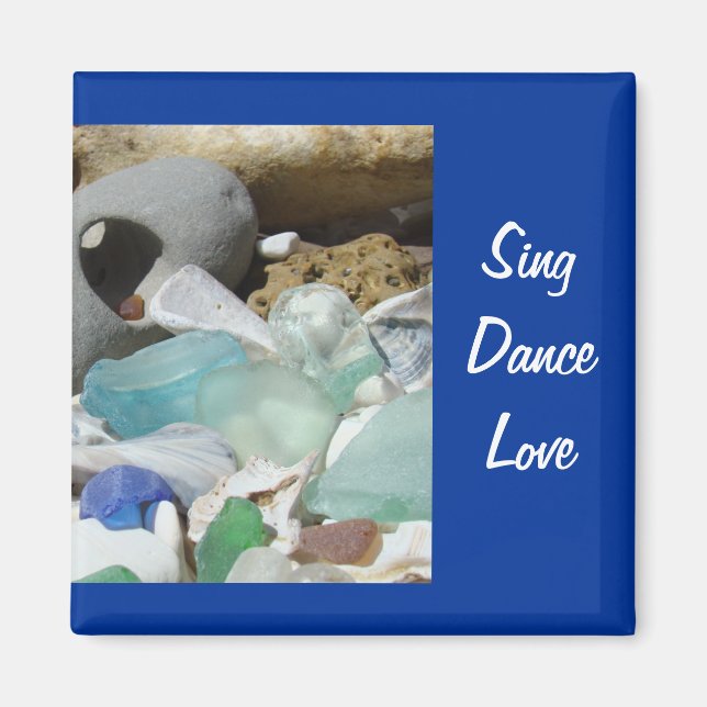 Chanter Dance Amour magnet Plage Seaglass Fossiles (Devant)