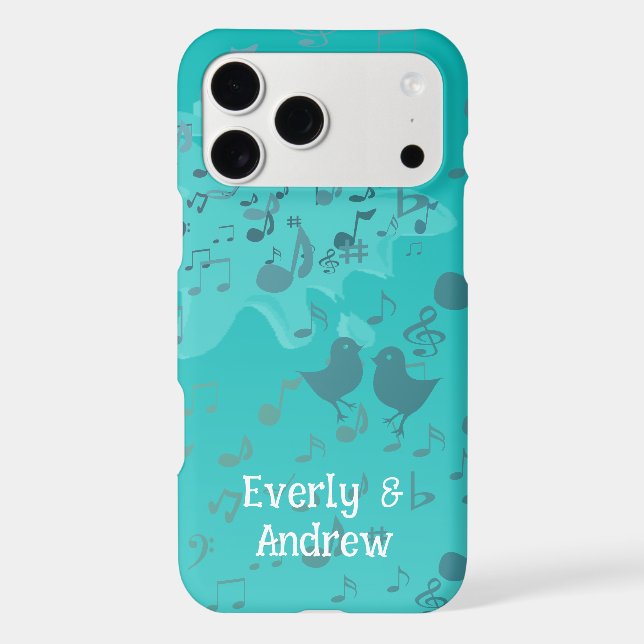 Chanter des oiseaux Notes musicales iPhone couvert (Verso)