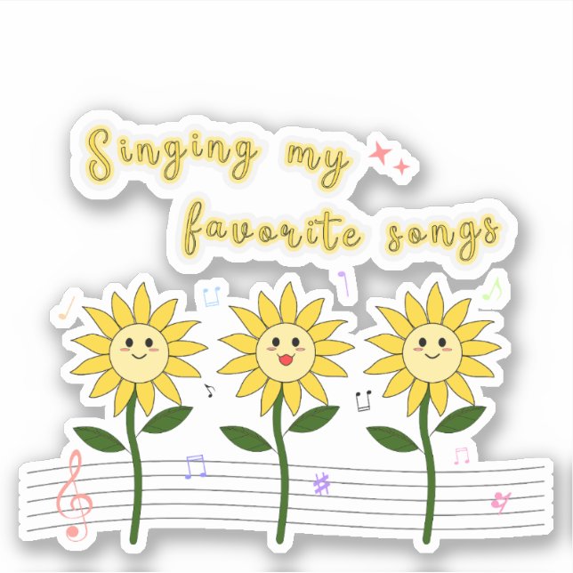 Chanter Mon Sticker Vinyl Chansons Favorites (Devant)