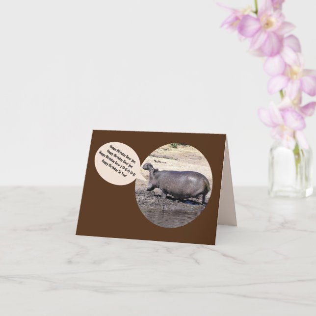 Chanter une carte d'anniversaire Hippo/personnalis (Orchidée)