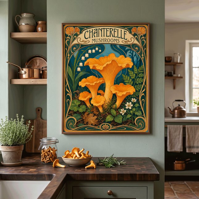 Chanterelle Mushrooms Forest Bounty Kitchen Chef Poster (Creator Uploaded)