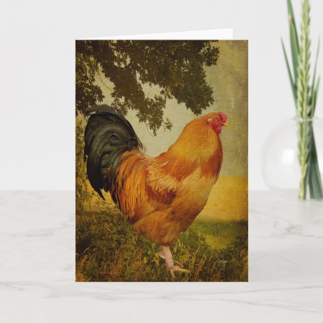 Chanticleer Rooster Blank Greeting Card (Front)