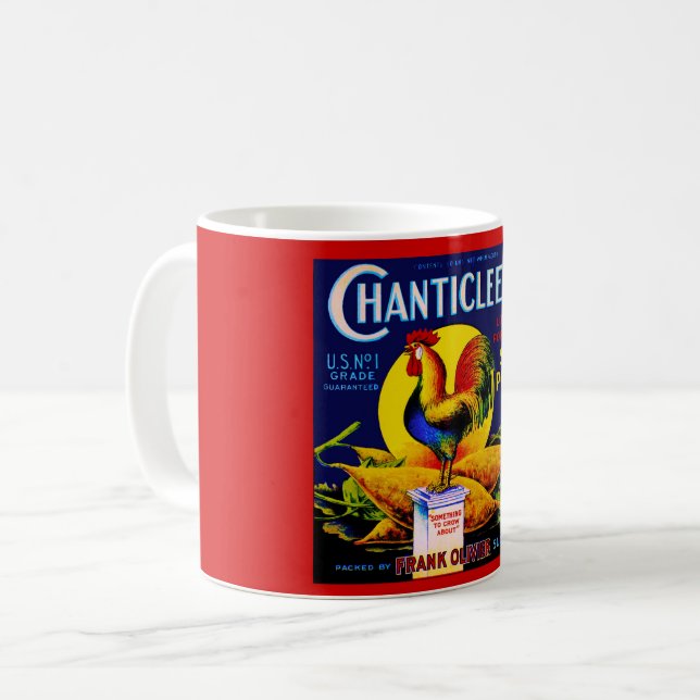 Chanticleer Rooster Label Coffee Mug (Front Left)