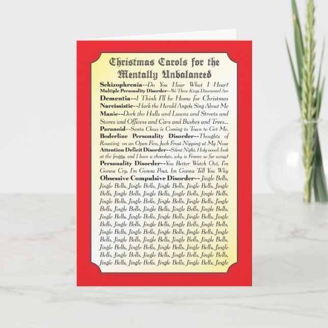 Chants de Noël pour chacun carte drôle (Devant)