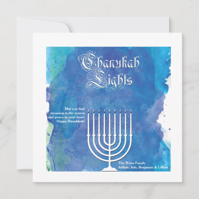 Chanukah allume la carte de vacances (Devant)