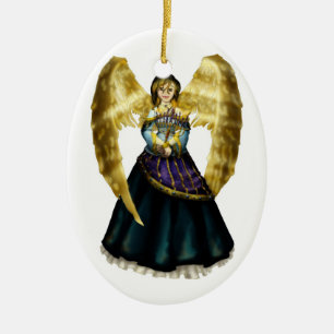 Chanukah Angel Ceramic Ornament