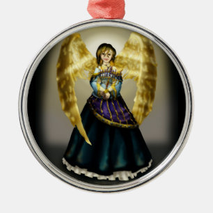 Chanukah Angel Metal Ornament