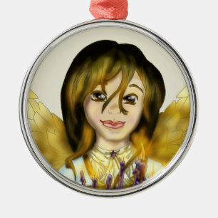 Chanukah Angel Metal Ornament