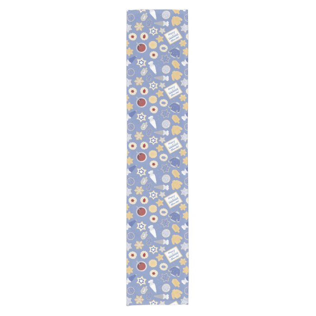 Chanukah cookie party short table runner (Front)