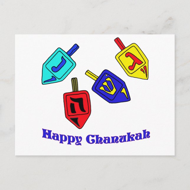Chanukah Dreidels Postcard (Front)