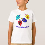 Chanukah Dreidels T-Shirt<br><div class="desc">A Happy Chanukah gift featuring 4 dreidels with Hebrew letters which represent A Great Miracle Happened There!</div>