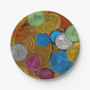 Chanukah Gelt Paper Plate