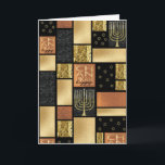 Chanukah Golden Montage Holiday Card<br><div class="desc">Chanukah Golden Montage Holiday Greeting Card with Envelope. Personalize by deleting text on the inside of greeting card. Choose your favorite font style, color, and size. Thanks for stopping and shopping by. Much appreciated!!! Happy Hanukkah! Size: Standard (5" x 7") Birthdays or holidays, good days or hard days, Zazzle’s customized...</div>