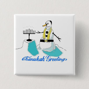 Chanukah Greetings 2 Inch Square Button