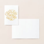 Chanukah Greetings Foil Card<br><div class="desc">.Celebrate eight days and eight nights of the Festival of Lights with Hanukkah cards and gifts. The festival of lights is here. Light the menorah, play with the dreidel and feast on latkes and sufganiyots. Celebrate the spirit of Hanukkah with friends, family and loved ones by wishing them Happy Hanukkah....</div>