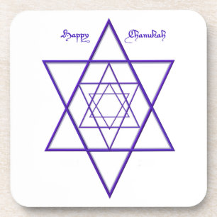 Chanukah / Hanoukka Dessous de verre bleu et blanc