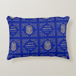 Chanukah/Hanukkah Art Deco Gold Dreidels Accent Pillow