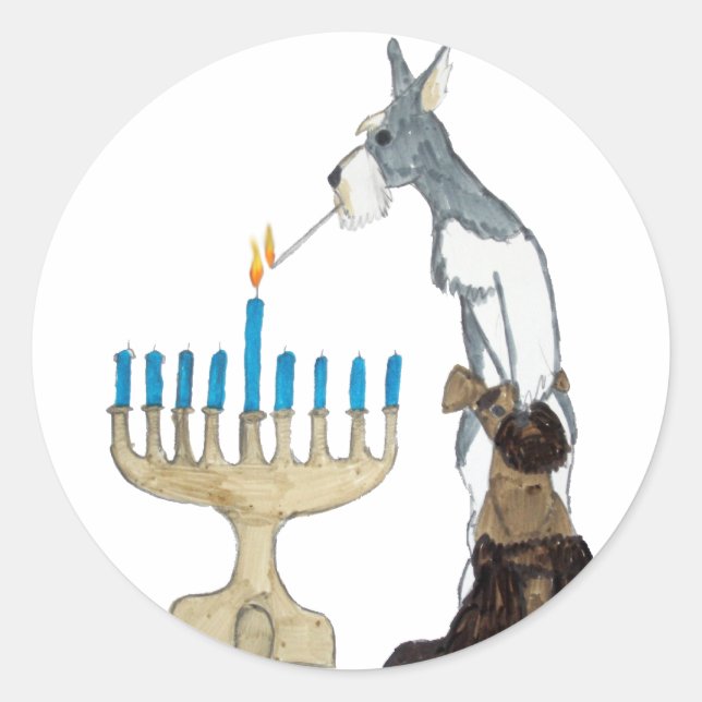 chanukah ( Hanukkah ) card Classic Round Sticker (Front)