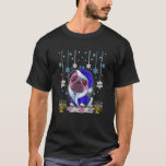 Chanukah Hanukkah Pajama Jewish Pug Dog Menorah Ch T-Shirt<br><div class="desc">Chanukah Hanukkah Pajama Jewish Pug Dog Menorah Christmas.</div>