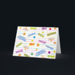 Chanukah "Hanukkah Party" Greeting Card/Envelope Holiday Card<br><div class="desc">Chanukah "Hanukkah Party" Greeting Card with Envelope. To personalize, delete text and replace with your own message. Choose your favourite font style, colour, and size. Background colour can be changed out by selecting a new background colour. Thanks for stopping and shopping by. Much appreciated!!! Happy Hanukkah! Size: Standard (5" x...</div>