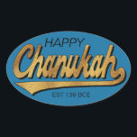 Chanukah/Hanukkah Retro Stickers OVAL<br><div class="desc">Chanukah/Hanukkah Retro Stickers OVAL. "Retro Happy Chanukah EST 139 BCE" I spell it, Chanukah is one of my favourite holidays. Have fun using these stickers as cake toppers, gift tags, favour bag closures, or whatever rocks your festivities! Personalize by deleting, "Happy" and "Est 139 BCE" and replacing with your own...</div>