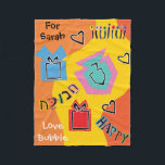 Chanukah Happy Fleece Blanket<br><div class="desc">Personalize "Chanukah Happy" Fleece Blanket/Small Personalize by changing editable text by using your favourite font colour, size, and style. This design can also be added to blanket sizes, medium and large. Size: Fleece Blanket, 30"x40" It’s hard to cuddle by yourself. But with these fully customizable comfy fleece blankets, you won’t...</div>