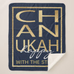 Chanukah Happy Gold Sherpa Blanket/Medium Sherpa Blanket<br><div class="desc">Personalize "Chanukah Happy Gold" Sherpa Fleece Blanket/Medium Gold design elements can be moved and resized. Personalize by deleting text and adding your own message. Choose your favourite font style, size, and colour. Size: Medium Cuddle up to warmth and comfort in our most luxurious blanket yet, the Sherpa fleece blankets. Perfect...</div>