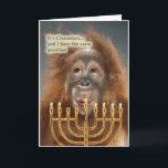 Chanukah Holiday Card<br><div class="desc">Wish Your friends a Happy Chanukah with professional style and the touch only an orangutang could offer!</div>