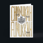"Chanukah is so much Funukkah" Greeting Card<br><div class="desc">"Here's to a "Chanukah is so much Funukkah" Greeting Card with Envelope. To personalize this card simply delete text inside and add your own words. Choose your favourite font style, colour, size, and wording. The text, "is so much" on the front of this card can also be replaced! Have fun!...</div>