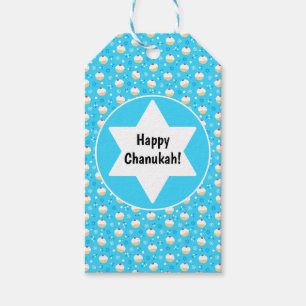 Chanukah Jelly Doughnuts Jewish Stars Snowflakes Gift Tags