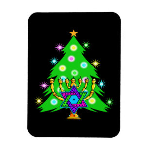 Chanukah Menorah Christmas Tree Magnet