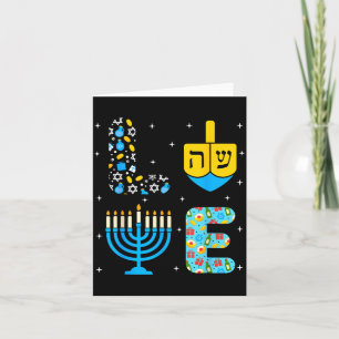 Chanukah Menorah Dreidel Icons Hanukkah Love Celeb Card
