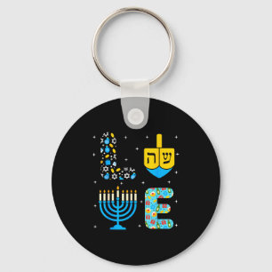 Chanukah Menorah Dreidel Icons Hanukkah Love Celeb Keychain