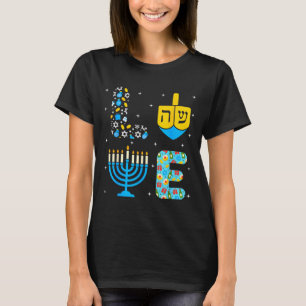 Chanukah Menorah Dreidel Icons Hanukkah Love Celeb T-Shirt