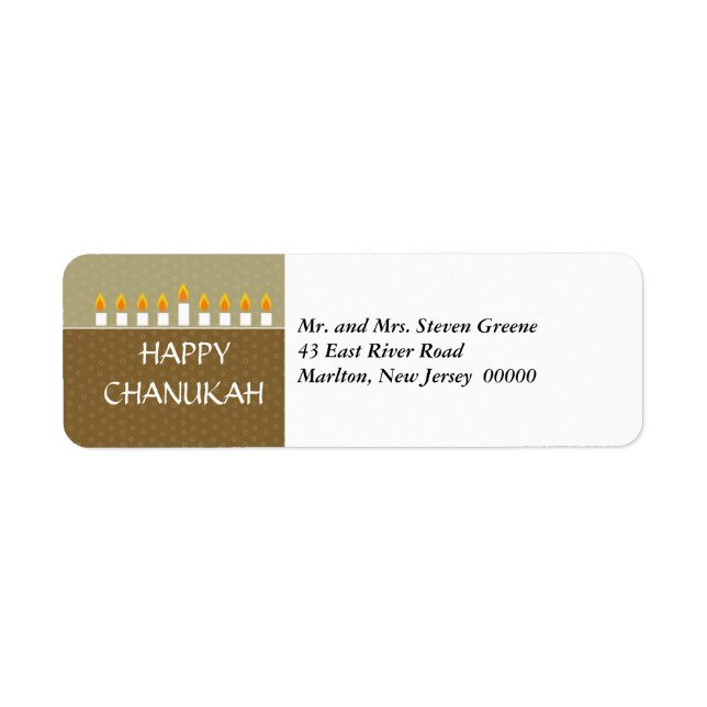 Chanukah Menorah Return Address Label (Front)