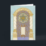 Chanukah ~ Mogen David Arch Card (w/Gold)<br><div class="desc">Rich swirls reminiscent of medieval illuminations adorn this elegant Chanukah greeting</div>