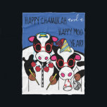Chanukah Moo Year Fleece Blanket<br><div class="desc">Personalize "Happy Chanukah and a Happy Moo Year" Fleece Blanket/Small Personalize by deleting text and adding your own message. Choose your favourite font style, size, and colour. Design can also be added to blanket sizes, medium and large. Size: Fleece Blanket, 30"x40" It’s hard to cuddle by yourself. But with these...</div>