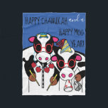 Chanukah Moo Year Fleece Blanket<br><div class="desc">Personalize "Happy Chanukah and a Happy Moo Year" Fleece Blanket/Small Personalize by deleting text and adding your own message. Choose your favourite font style, size, and colour. Design can also be added to blanket sizes, medium and large. Size: Fleece Blanket, 30"x40" It’s hard to cuddle by yourself. But with these...</div>