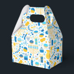 Chanukah Party Blue Gold White Menorah Gelt Cookie Favor Box<br><div class="desc">Select the shape gift box you want for a small gift or Chanukah party favour. This design has coordinating wrapping paper,  tissue paper,  and gift bags. Use for children or adults.</div>