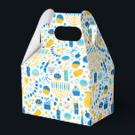 Chanukah Party Blue Gold White Menorah Gelt Cookie Favor Box<br><div class="desc">Select the shape gift box you want for a small gift or Chanukah party favour. This design has coordinating wrapping paper, tissue paper, and gift bags. Use for children or adults.</div>