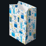 Chanukah Presents Gifts w/Bows White Medium Gift Bag<br><div class="desc">Create a lovely Chanukah gift with this gift bag and matching tissue paper.</div>