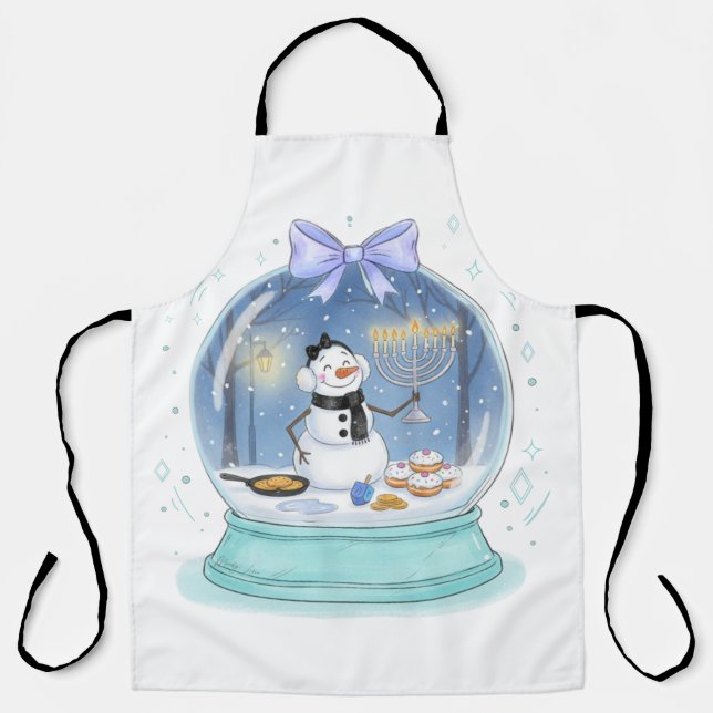 Chanukah Snow Globe Apron (Front)