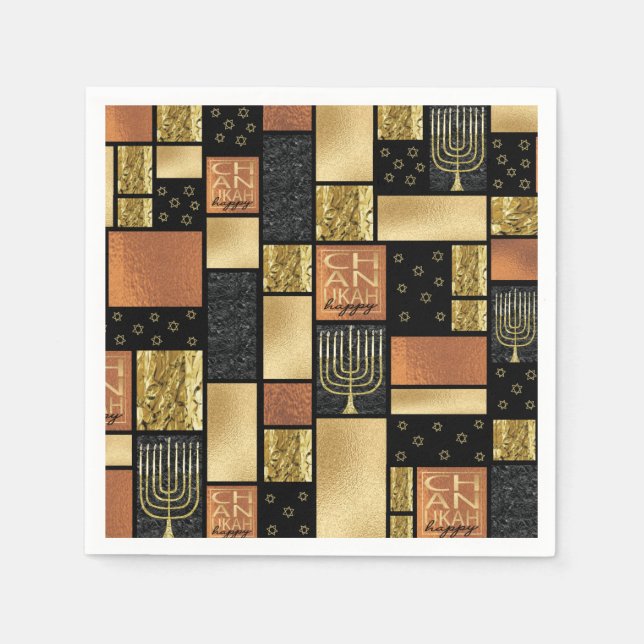 Chanukah Sparkley Tiles Napkin (Front)