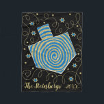 Chanukah Spin Fleece Blanket/Small<br><div class="desc">Personalize "Hanukkah Spin" Fleece Blanket/Small Personalize by changing out the text. Use your favourite font style, colour, and size. Background colour can be changed out. Design can also be added to blanket sizes, medium and large. Size: Fleece Blanket, 30"x40" It’s hard to cuddle by yourself. But with these fully customizable...</div>