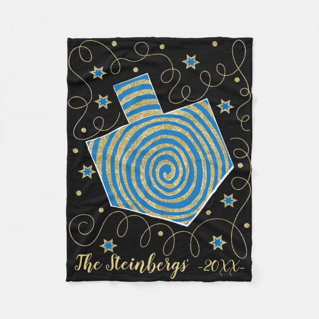 Chanukah Spin Fleece Blanket/Small Blanket (Front)