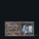 Chanukah Spinning Dreidels Holiday Card<br><div class="desc">Happy Holiday, Hanukkah/Chanukah Photo Card, "Chanukah Spinning Dreidels Holdiday Card" Glossy, Photo Card with white envelope. Personalize by replacing photo and wording. Customize wording by choosing your favourite font style, colour, and size. All design elements can be edited on both sides of the card. Thanks for stopping and shopping by!...</div>