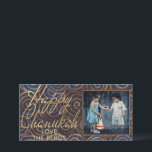 Chanukah Spinning Dreidels Holiday Card<br><div class="desc">Happy Holiday, Hanukkah/Chanukah Photo Card, "Chanukah Spinning Dreidels Holdiday Card" Glossy, Photo Card with white envelope. Personalize by replacing photo and wording. Customize wording by choosing your favourite font style, colour, and size. All design elements can be edited on both sides of the card. Thanks for stopping and shopping by!...</div>