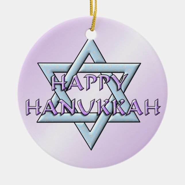 Chanukah Star of David Ceramic Ornament (Front)